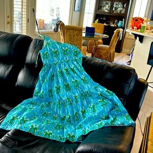 Blue Green Maxi Sun dress. Perfect for any summer event.